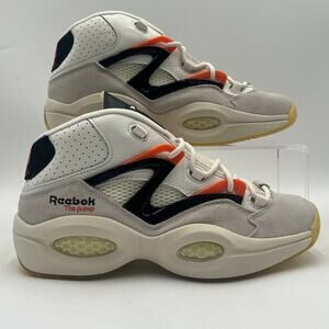 Mens Size 10 Reebok Question Pump 10 Chalk Black Orange H06490